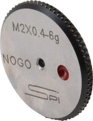 SPI - M2x0.4 No Go Single Ring Thread Gage - Class 6G, Oil Hardened Nonshrinking Steel (OHNS), NPL Traceability Certification Included - USA Tool & Supply