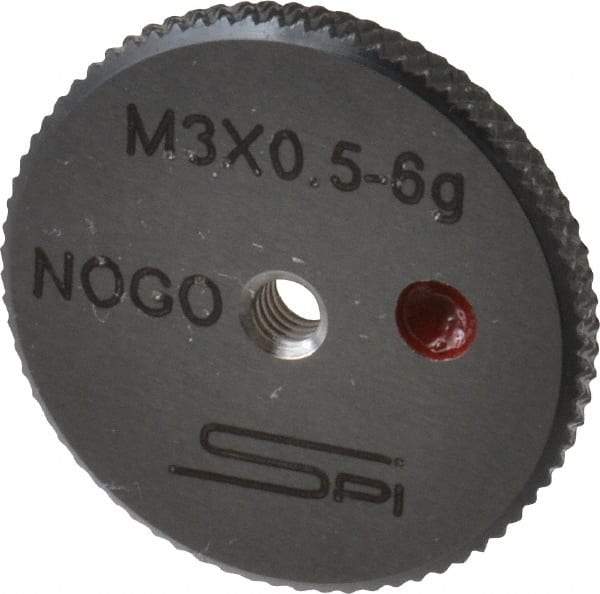 SPI - M3x0.5 No Go Single Ring Thread Gage - Class 6G, Oil Hardened Nonshrinking Steel (OHNS), NPL Traceability Certification Included - USA Tool & Supply