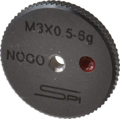 SPI - M3x0.5 No Go Single Ring Thread Gage - Class 6G, Oil Hardened Nonshrinking Steel (OHNS), NPL Traceability Certification Included - USA Tool & Supply
