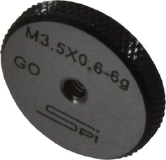 SPI - M3.5x0.6 Go Single Ring Thread Gage - Class 6G, Oil Hardened Nonshrinking Steel (OHNS), NPL Traceability Certification Included - USA Tool & Supply