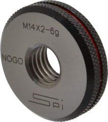 SPI - M14x2 No Go Single Ring Thread Gage - Class 6G, Oil Hardened Nonshrinking Steel (OHNS), NPL Traceability Certification Included - USA Tool & Supply