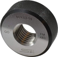 SPI - M24x3 Go Single Ring Thread Gage - Class 6G, Oil Hardened Nonshrinking Steel (OHNS), NPL Traceability Certification Included - USA Tool & Supply