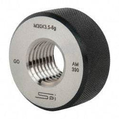 SPI - M30x3.5 Go Single Ring Thread Gage - Class 6G, Oil Hardened Nonshrinking Steel (OHNS), NPL Traceability Certification Included - USA Tool & Supply