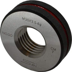 SPI - M30x3.5 No Go Single Ring Thread Gage - Class 6G, Oil Hardened Nonshrinking Steel (OHNS), NPL Traceability Certification Included - USA Tool & Supply
