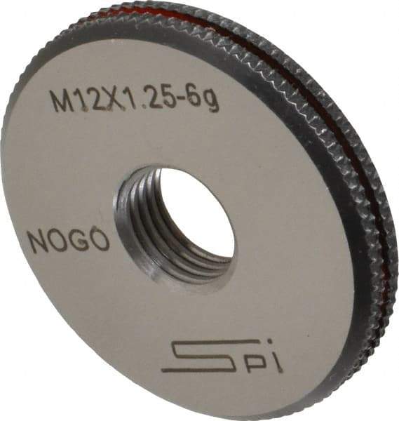 SPI - M12x1.25 No Go Single Ring Thread Gage - Class 6G, Oil Hardened Nonshrinking Steel (OHNS), NPL Traceability Certification Included - USA Tool & Supply