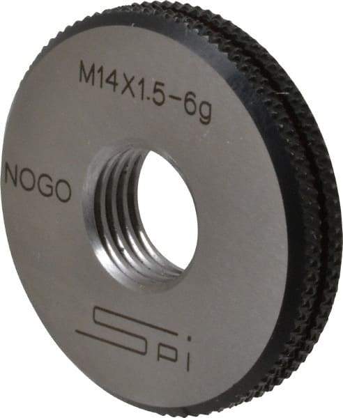 SPI - M14x1.5 No Go Single Ring Thread Gage - Class 6G, Oil Hardened Nonshrinking Steel (OHNS), NPL Traceability Certification Included - USA Tool & Supply