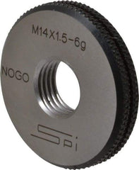 SPI - M14x1.5 No Go Single Ring Thread Gage - Class 6G, Oil Hardened Nonshrinking Steel (OHNS), NPL Traceability Certification Included - USA Tool & Supply