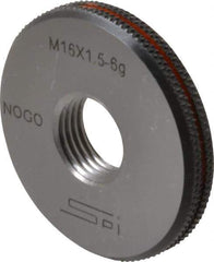 SPI - M16x1.5 No Go Single Ring Thread Gage - Class 6G, Oil Hardened Nonshrinking Steel (OHNS), NPL Traceability Certification Included - USA Tool & Supply