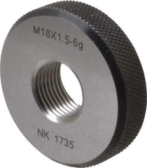 SPI - M18x1.5 Go Single Ring Thread Gage - Class 6G, Oil Hardened Nonshrinking Steel (OHNS), NPL Traceability Certification Included - USA Tool & Supply