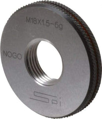 SPI - M18x1.5 No Go Single Ring Thread Gage - Class 6G, Oil Hardened Nonshrinking Steel (OHNS), NPL Traceability Certification Included - USA Tool & Supply
