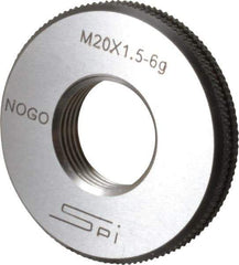 SPI - M20x1.5 No Go Single Ring Thread Gage - Class 6G, Oil Hardened Nonshrinking Steel (OHNS), NPL Traceability Certification Included - USA Tool & Supply