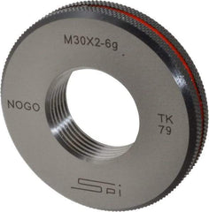 SPI - M30x2 No Go Single Ring Thread Gage - Class 6G, Oil Hardened Nonshrinking Steel (OHNS), NPL Traceability Certification Included - USA Tool & Supply