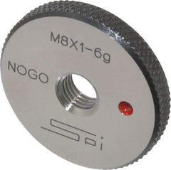 SPI - M8x1 No Go Single Ring Thread Gage - Class 6G, Oil Hardened Nonshrinking Steel (OHNS), NPL Traceability Certification Included - USA Tool & Supply