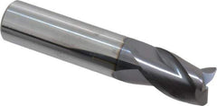 ProMax - 1/2", 3 Flute, Single End, Solid Carbide, 0.02" Corner Radius End Mill - 2-1/2" OAL, 35° Helix, Right Hand Flute, 5/8" LOC, Right Hand Cut - USA Tool & Supply
