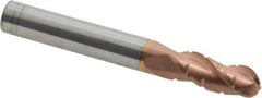 ProMax - 5/16" Diam, 3/4" LOC, 3 Flute Solid Carbide Roughing & Finishing Ball End Mill - TiCN Finish, 2-1/2" OAL, 5/16" Shank Diam, Straight Shank, 35° Helix, Centercutting - USA Tool & Supply