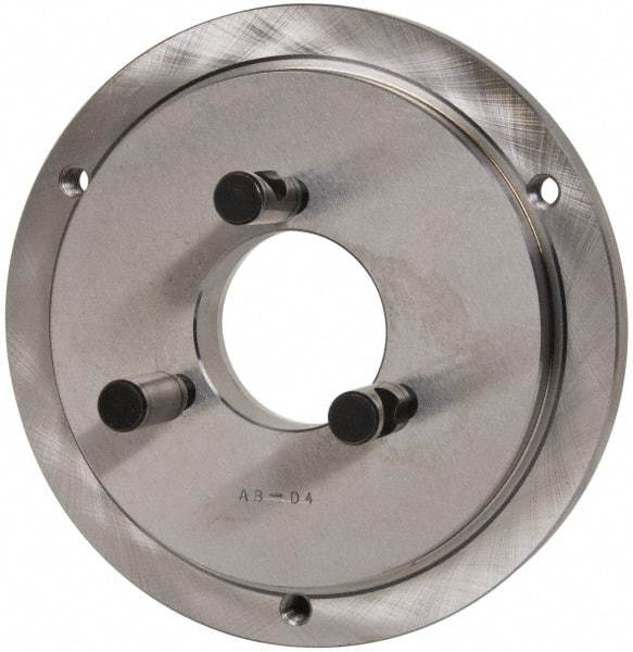 Buck Chuck Company - Adapter Back Plate for 8" Diam Self Centering Lathe Chucks - D1-4 Mount, 2.406" Through Hole Diam, 6.283mm ID, 7.87" OD, 0.714" Flange Height, Steel - USA Tool & Supply