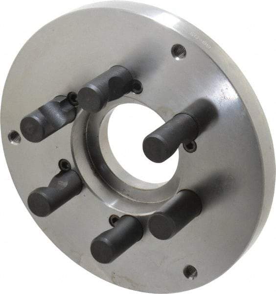Buck Chuck Company - Adapter Back Plate for 8" Diam Self Centering Lathe Chucks - D1-5 Mount, 2.39" Through Hole Diam, 6.283mm ID, 7.87" OD, 0.794" Flange Height, Steel - USA Tool & Supply