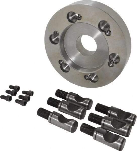 Buck Chuck Company - Adapter Back Plate for 6" Diam Self Centering Lathe Chucks - D1-6 Mount, 1.8" Through Hole Diam, 4.906mm ID, 7.13" OD, 1.413" Flange Height, Steel - USA Tool & Supply