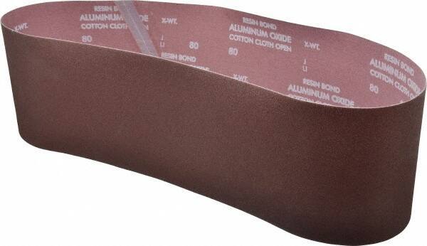 Norton - 6" Wide x 48" OAL, 80 Grit, Aluminum Oxide Abrasive Belt - Aluminum Oxide, Medium, Coated - USA Tool & Supply