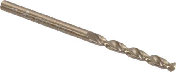 Cleveland - #35 135° Parabolic Flute Cobalt Screw Machine Drill Bit - Oxide/Gold Finish, Right Hand Cut, 7/8" Flute Length, 1-7/8" OAL, Split Point, Straight Shank - USA Tool & Supply