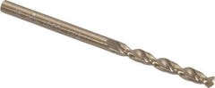 Cleveland - #35 135° Parabolic Flute Cobalt Screw Machine Drill Bit - Oxide/Gold Finish, Right Hand Cut, 7/8" Flute Length, 1-7/8" OAL, Split Point, Straight Shank - USA Tool & Supply