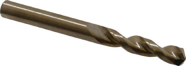 Cleveland - 0.257" 135° Parabolic Flute Cobalt Screw Machine Drill Bit - Oxide/Gold Finish, Right Hand Cut, 1-7/16" Flute Length, 2-5/8" OAL, Split Point, Straight Shank - USA Tool & Supply