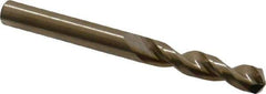 Cleveland - 0.257" 135° Parabolic Flute Cobalt Screw Machine Drill Bit - Oxide/Gold Finish, Right Hand Cut, 1-7/16" Flute Length, 2-5/8" OAL, Split Point, Straight Shank - USA Tool & Supply
