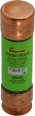 Cooper Bussmann - 125 VDC, 250 VAC, 50 Amp, Time Delay General Purpose Fuse - Fuse Holder Mount, 76.2mm OAL, 20 at DC, 200 (RMS) kA Rating, 13/16" Diam - USA Tool & Supply