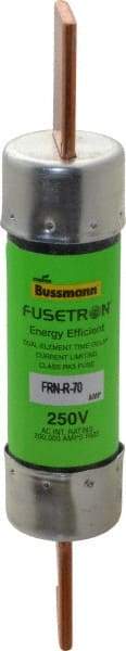 Cooper Bussmann - 250 VAC, 70 Amp, Time Delay General Purpose Fuse - Bolt-on Mount, 5-7/8" OAL, 20 at DC, 200 (RMS) kA Rating, 1-1/16" Diam - USA Tool & Supply