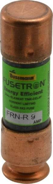 Cooper Bussmann - 125 VDC, 250 VAC, 9 Amp, Time Delay General Purpose Fuse - Fuse Holder Mount, 50.8mm OAL, 20 at DC, 200 (RMS) kA Rating, 9/16" Diam - USA Tool & Supply