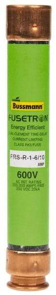 Cooper Bussmann - 300 VDC, 600 VAC, 1.6 Amp, Time Delay General Purpose Fuse - Fuse Holder Mount, 127mm OAL, 20 at DC, 200 (RMS) kA Rating, 13/16" Diam - USA Tool & Supply