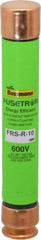 Cooper Bussmann - 300 VDC, 600 VAC, 10 Amp, Time Delay General Purpose Fuse - Fuse Holder Mount, 127mm OAL, 20 at DC, 200 (RMS) kA Rating, 13/16" Diam - USA Tool & Supply