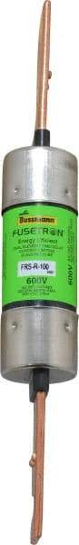 Cooper Bussmann - 300 VDC, 600 VAC, 100 Amp, Time Delay General Purpose Fuse - Bolt-on Mount, 7-7/8" OAL, 20 at DC, 200 (RMS) kA Rating, 1-5/16" Diam - USA Tool & Supply