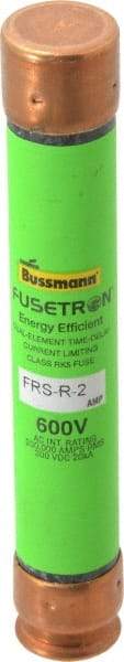 Cooper Bussmann - 300 VDC, 600 VAC, 2 Amp, Time Delay General Purpose Fuse - Fuse Holder Mount, 127mm OAL, 20 at DC, 200 (RMS) kA Rating, 13/16" Diam - USA Tool & Supply