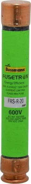 Cooper Bussmann - 300 VDC, 600 VAC, 20 Amp, Time Delay General Purpose Fuse - Fuse Holder Mount, 127mm OAL, 20 at DC, 200 (RMS) kA Rating, 13/16" Diam - USA Tool & Supply