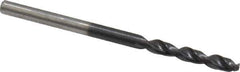 Cleveland - #36 135° Parabolic Flute Cobalt Screw Machine Drill Bit - TiAlN Finish, Right Hand Cut, 13/16" Flute Length, 1-13/16" OAL, Split Point, Straight Shank - USA Tool & Supply