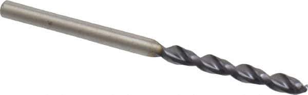 Cleveland - #38 135° Parabolic Flute Cobalt Screw Machine Drill Bit - TiAlN Finish, Right Hand Cut, 13/16" Flute Length, 1-13/16" OAL, Split Point, Straight Shank - USA Tool & Supply