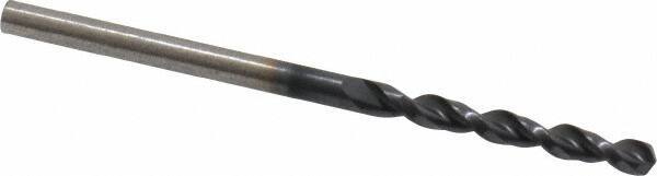 Cleveland - #40 135° Parabolic Flute Cobalt Screw Machine Drill Bit - TiAlN Finish, Right Hand Cut, 13/16" Flute Length, 1-13/16" OAL, Split Point, Straight Shank - USA Tool & Supply