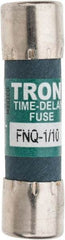 Cooper Bussmann - 500 VAC, 0.1 Amp, Time Delay General Purpose Fuse - Fuse Holder Mount, 1-1/2" OAL, 10 at AC kA Rating, 13/32" Diam - USA Tool & Supply
