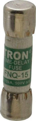 Cooper Bussmann - 500 VAC, 15 Amp, Time Delay General Purpose Fuse - Fuse Holder Mount, 1-1/2" OAL, 10 at AC kA Rating, 13/32" Diam - USA Tool & Supply