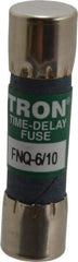 Cooper Bussmann - 500 VAC, 0.6 Amp, Time Delay General Purpose Fuse - Fuse Holder Mount, 1-1/2" OAL, 10 at AC kA Rating, 13/32" Diam - USA Tool & Supply