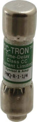 Cooper Bussmann - 300 VDC, 600 VAC, 1.25 Amp, Time Delay General Purpose Fuse - Fuse Holder Mount, 1-1/2" OAL, 200 at AC (RMS) kA Rating, 13/32" Diam - USA Tool & Supply