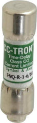 Cooper Bussmann - 300 VDC, 600 VAC, 1.6 Amp, Time Delay General Purpose Fuse - Fuse Holder Mount, 1-1/2" OAL, 200 at AC (RMS) kA Rating, 13/32" Diam - USA Tool & Supply