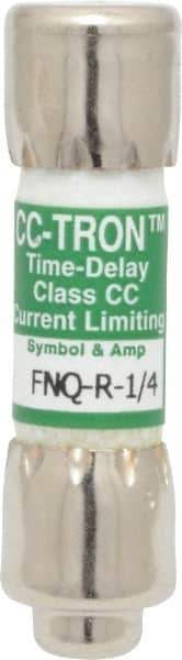 Cooper Bussmann - 300 VDC, 600 VAC, 0.25 Amp, Time Delay General Purpose Fuse - Fuse Holder Mount, 1-1/2" OAL, 200 at AC (RMS) kA Rating, 13/32" Diam - USA Tool & Supply