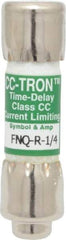 Cooper Bussmann - 300 VDC, 600 VAC, 0.25 Amp, Time Delay General Purpose Fuse - Fuse Holder Mount, 1-1/2" OAL, 200 at AC (RMS) kA Rating, 13/32" Diam - USA Tool & Supply