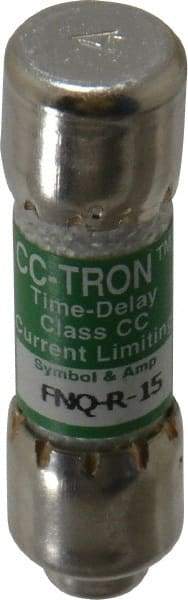 Cooper Bussmann - 300 VDC, 600 VAC, 15 Amp, Time Delay General Purpose Fuse - Fuse Holder Mount, 1-1/2" OAL, 20 at DC, 200 at AC (RMS) kA Rating, 13/32" Diam - USA Tool & Supply