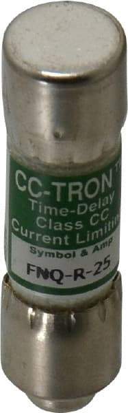 Cooper Bussmann - 300 VDC, 600 VAC, 25 Amp, Time Delay General Purpose Fuse - Fuse Holder Mount, 1-1/2" OAL, 200 at AC (RMS) kA Rating, 13/32" Diam - USA Tool & Supply
