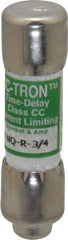 Cooper Bussmann - 300 VDC, 600 VAC, 0.75 Amp, Time Delay General Purpose Fuse - Fuse Holder Mount, 1-1/2" OAL, 200 at AC (RMS) kA Rating, 13/32" Diam - USA Tool & Supply