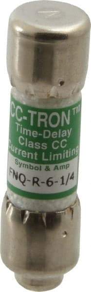 Cooper Bussmann - 300 VDC, 600 VAC, 6.25 Amp, Time Delay General Purpose Fuse - Fuse Holder Mount, 1-1/2" OAL, 200 at AC (RMS) kA Rating, 13/32" Diam - USA Tool & Supply