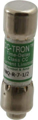 Cooper Bussmann - 300 VDC, 600 VAC, 7.5 Amp, Time Delay General Purpose Fuse - Fuse Holder Mount, 1-1/2" OAL, 200 at AC (RMS) kA Rating, 13/32" Diam - USA Tool & Supply
